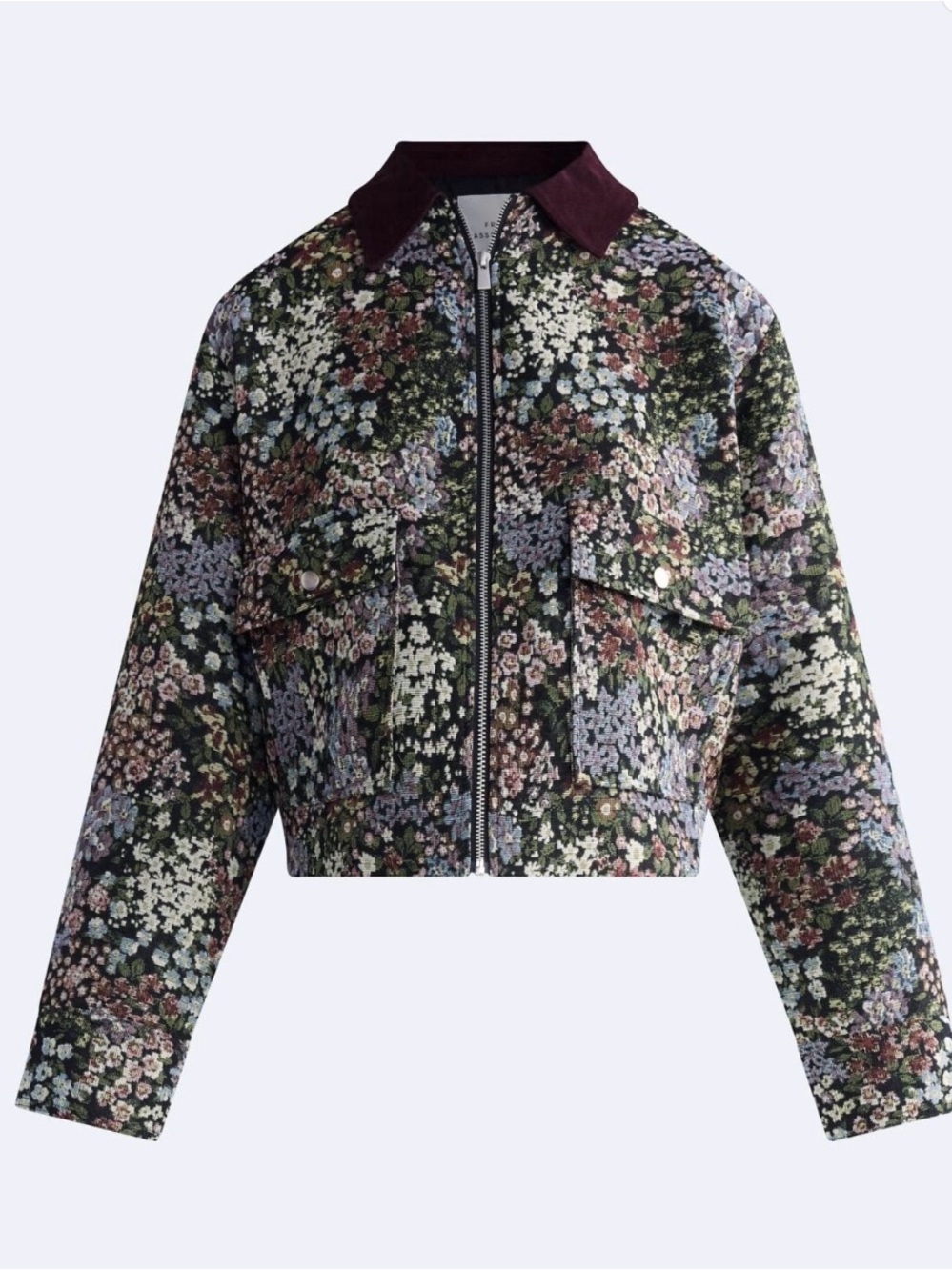 Free Assembly Women’s Cropped Jacquard Utility Jacket